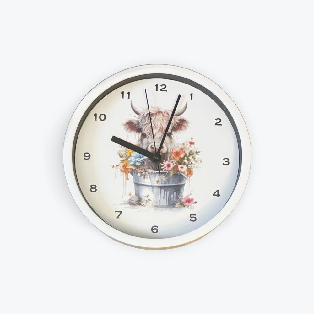 Bathroom Cow 9" Wall Clock